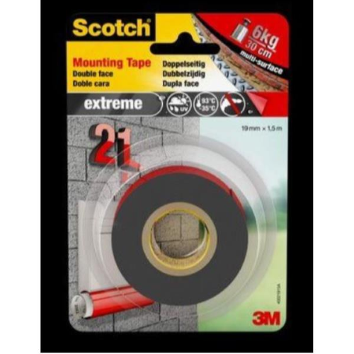 3M SCOTCH EXTREME NASTRO BIADESIVO EXTRA FORTE GRIGIO 19MMx5M